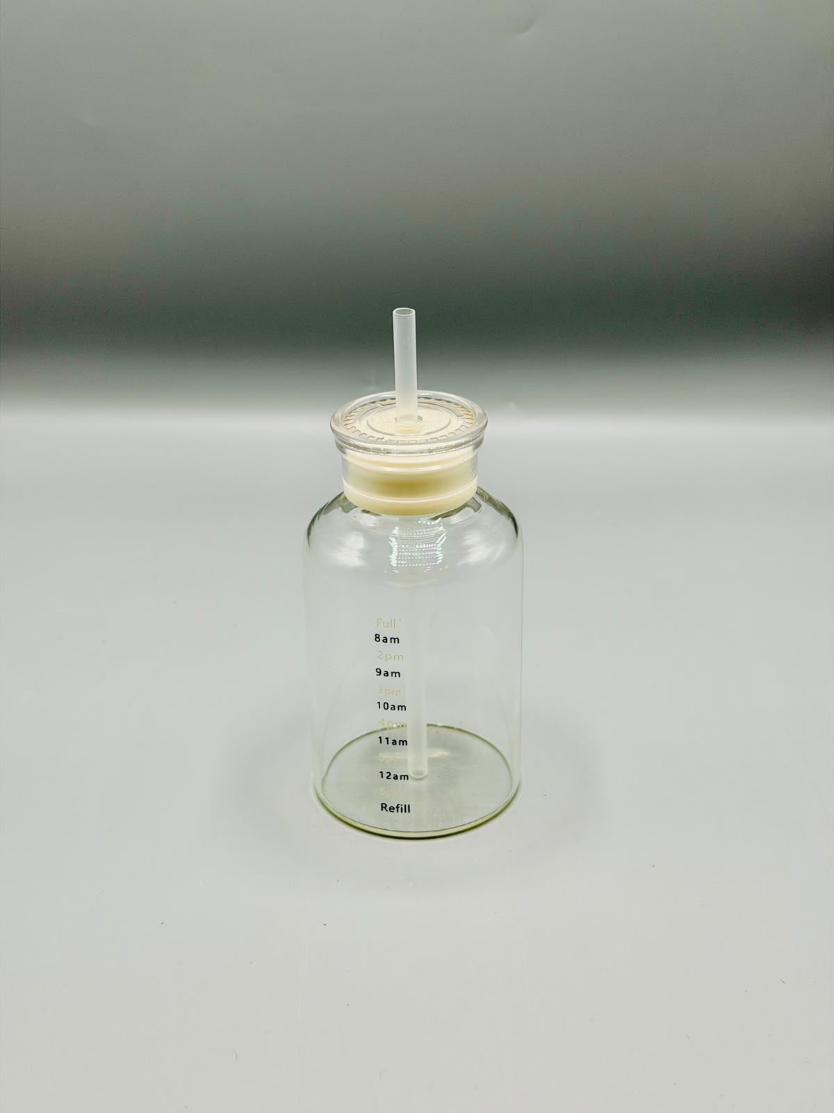 Time Marker Glass Sipper Bottle