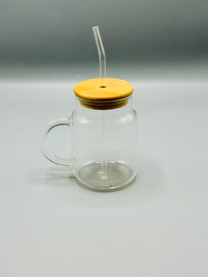 Mason Glass Sipper Mug with Bamboo Lid