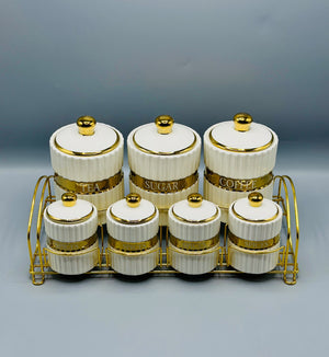 Ivory Gold 7-Piece Jar Set