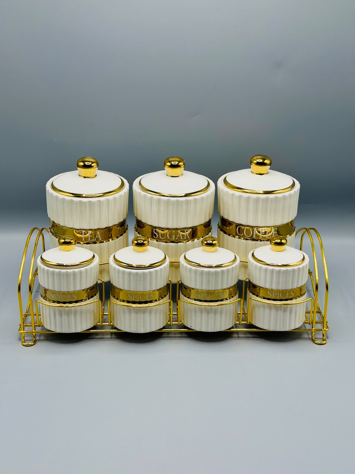 Ivory Gold 7-Piece Jar Set