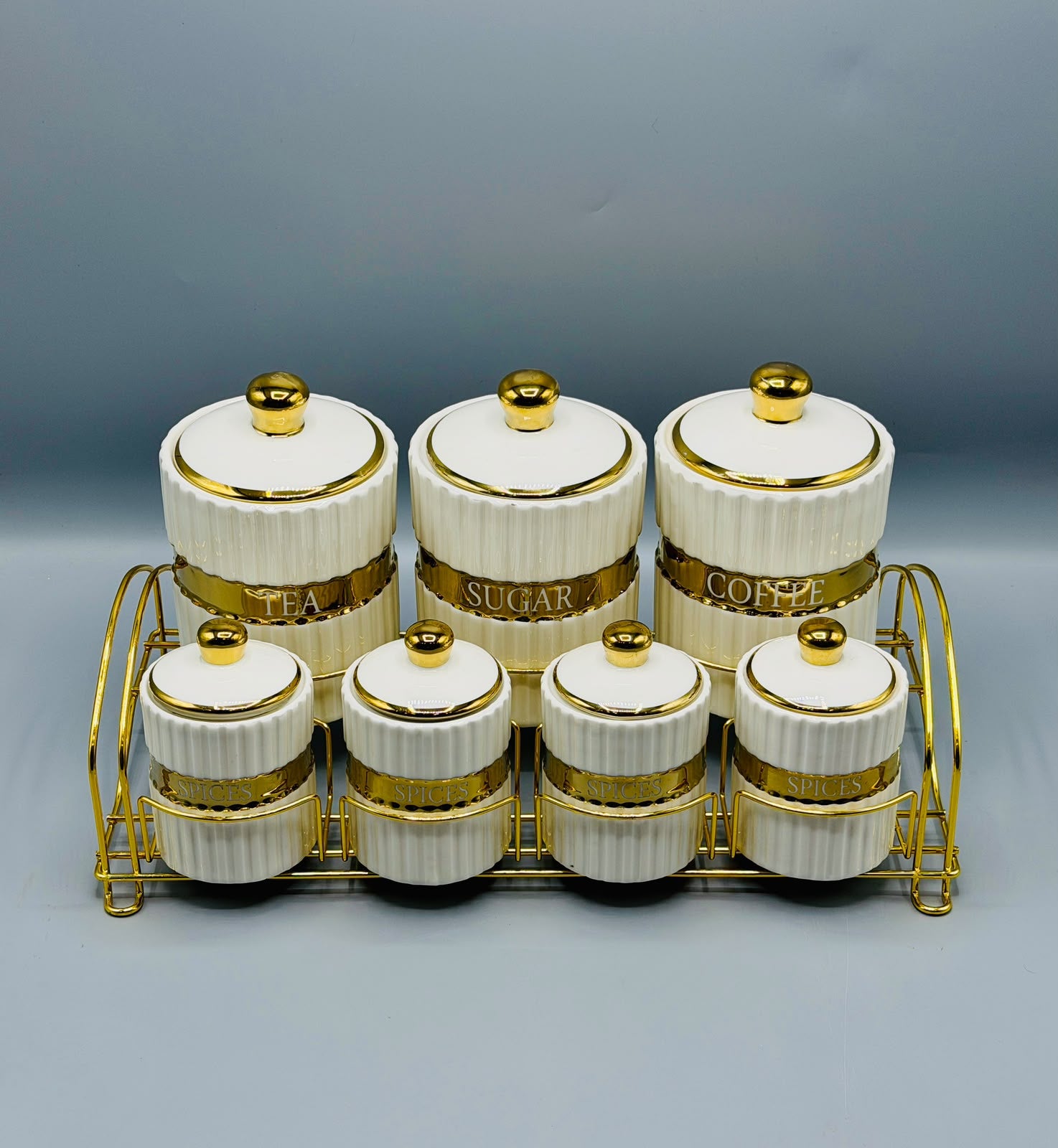 Ivory Gold 7-Piece Jar Set