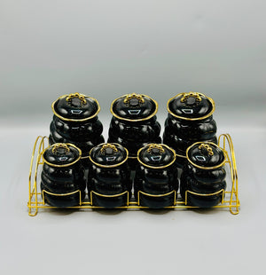 Royal Black 7-Piece Jar Set