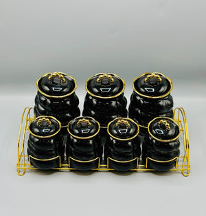 Royal Black 7-Piece Jar Set