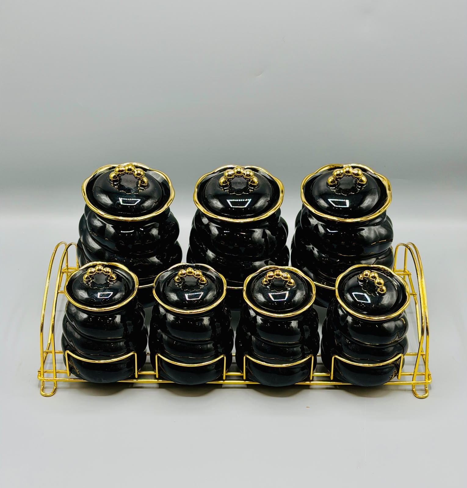 Royal Black 7-Piece Jar Set