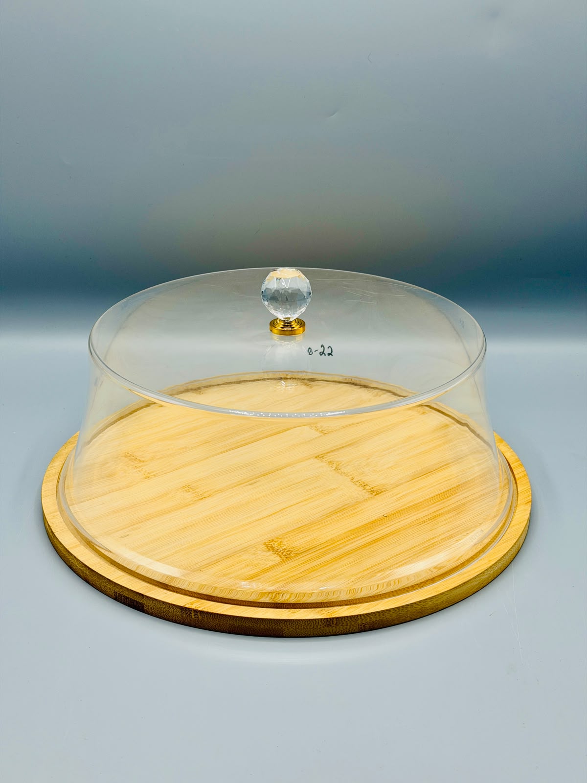 Crystal-Knob Round Cake Dome