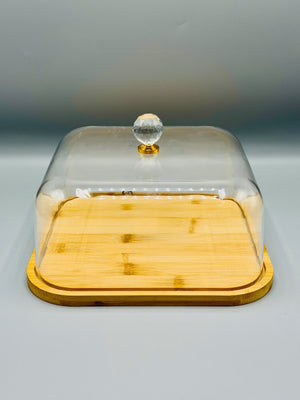 Crystal-Knob Bamboo Cake Dome