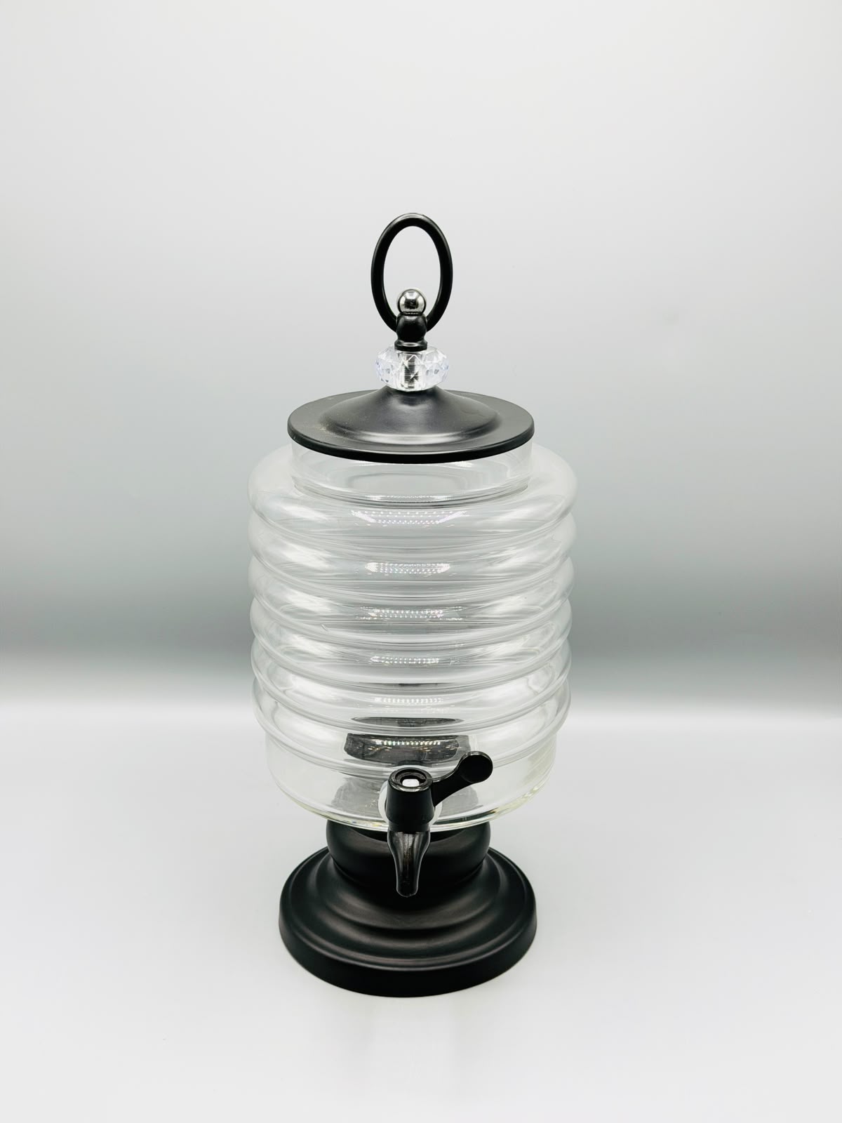 Ribbed Glass Drink Dispenser