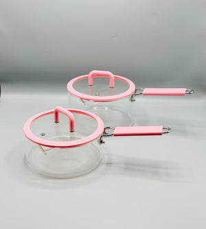 Pink Glass Saucepan