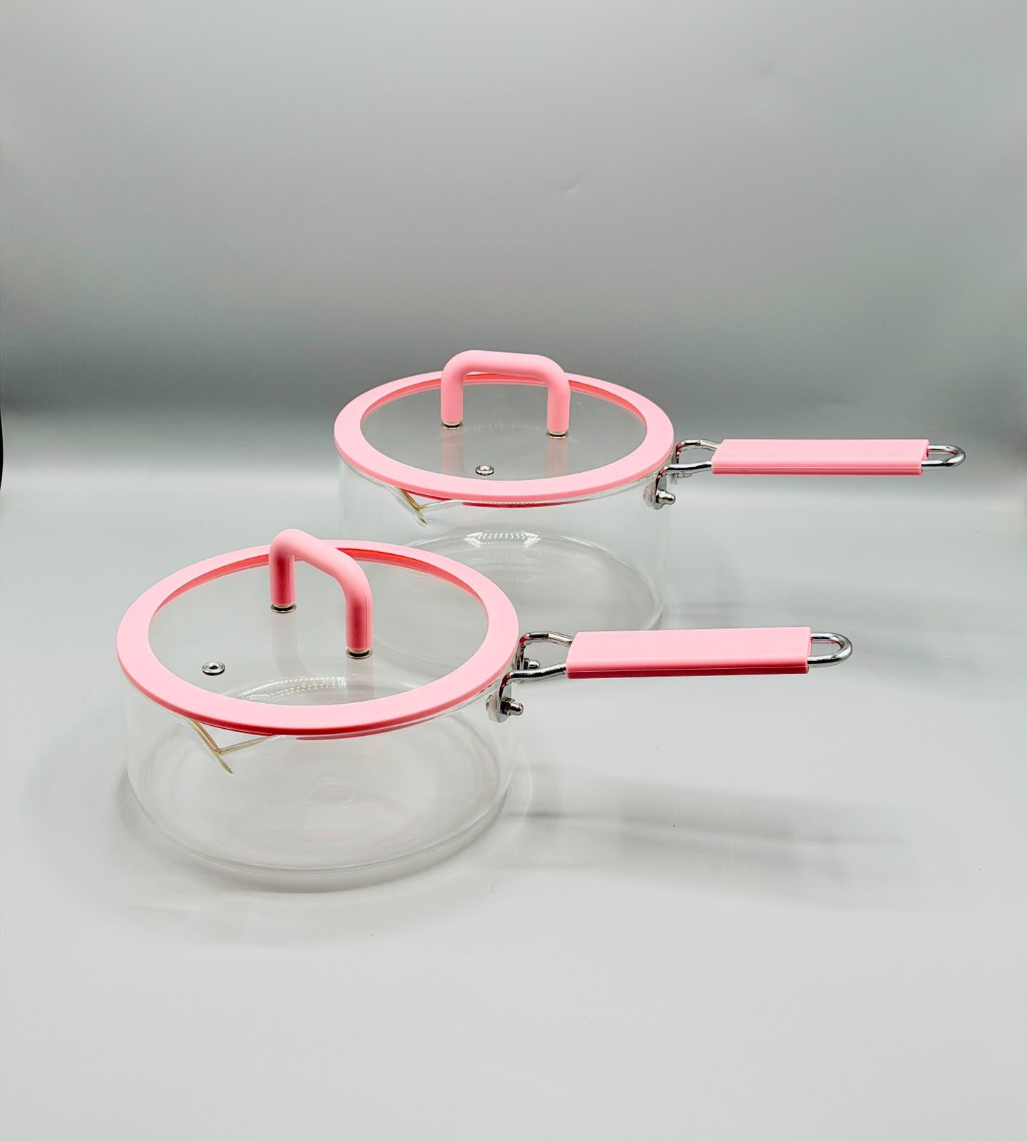 Pink Glass Saucepan