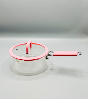 Pink Glass Saucepan