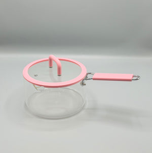 Pink Glass Saucepan