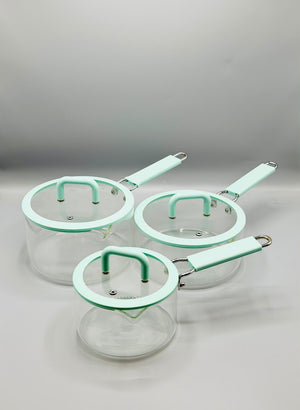 Mint Glass Saucepan