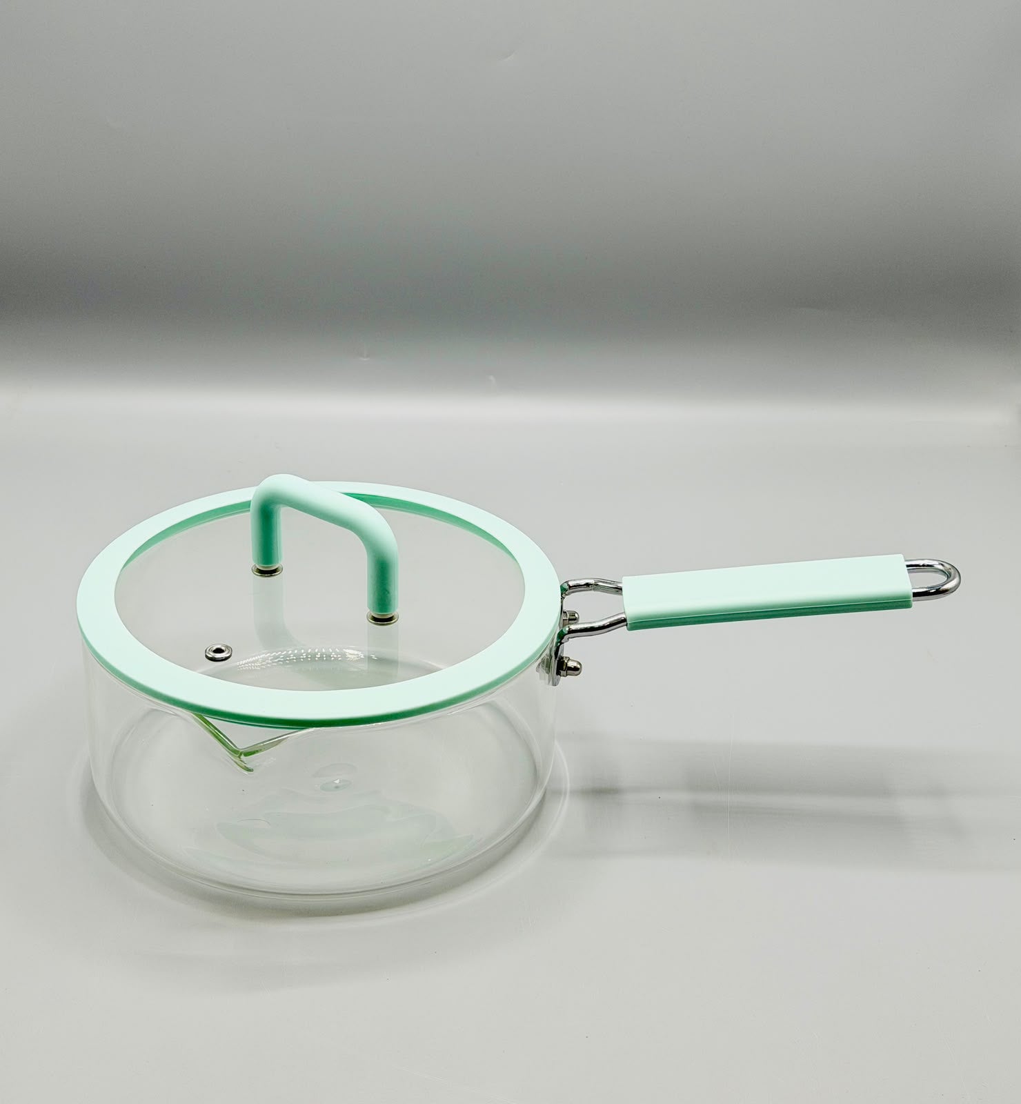 Mint Glass Saucepan