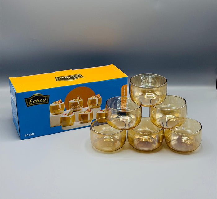 Glass Bowl Set 6 Pcs, 250ml glass bowls