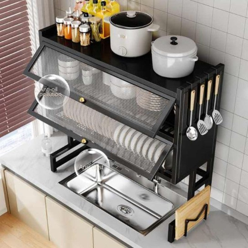 Double Cabin Over Sink Dish Drying & Organizer Rack – Heavy Duty Steel