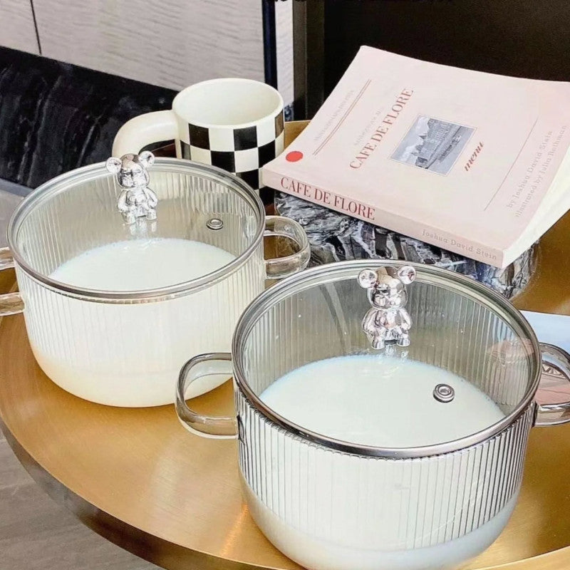 Borosilicate Glass Saucepan with Lid 2L