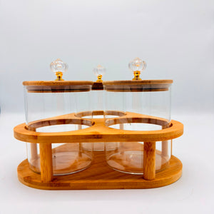 3-Piece Containers with Bamboo Lids