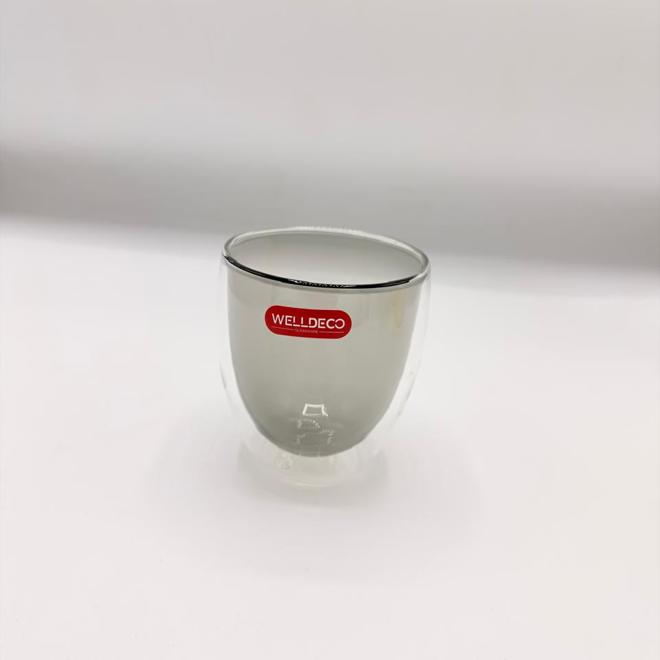 Double Wall Glass Cups (78-26) – Handleless Insulated Colored Mugs