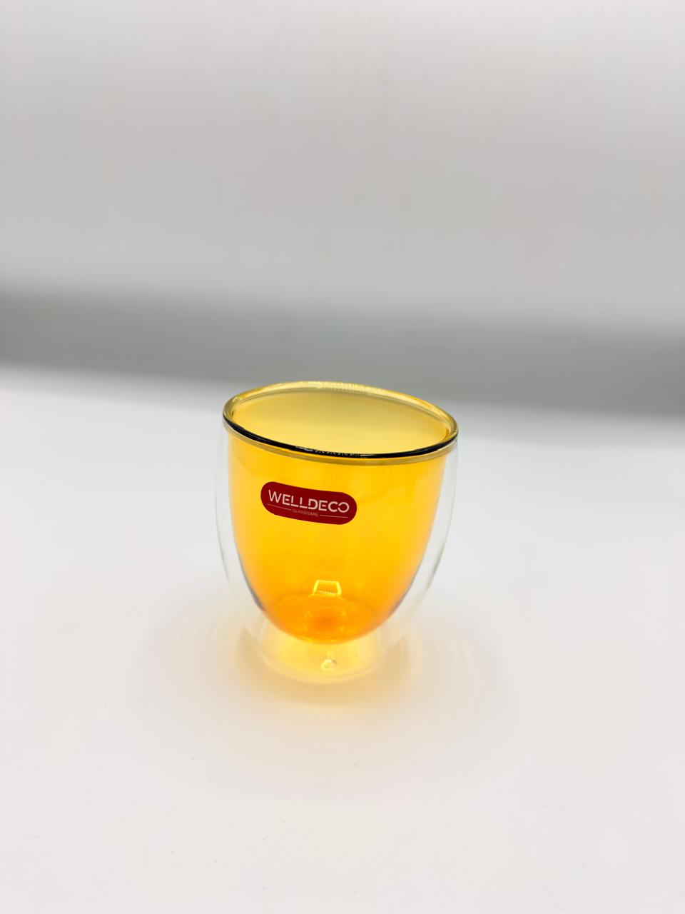 Double Wall Glass Cups (78-26) – Handleless Insulated Colored Mugs