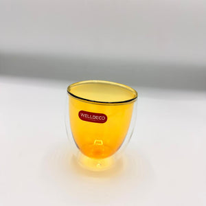 Double Wall Glass Cups (78-26) – Handleless Insulated Colored Mugs