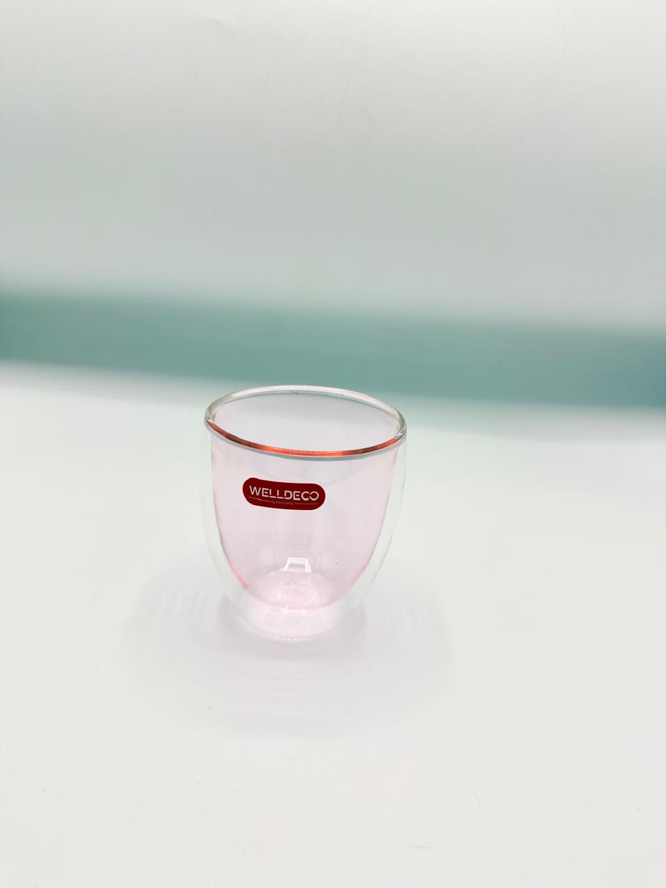 Double Wall Glass Cups (78-26) – Handleless Insulated Colored Mugs