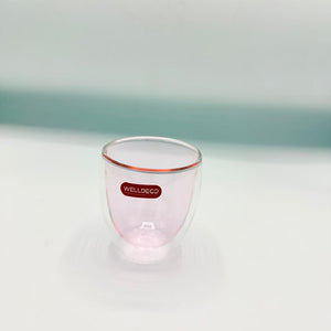 Double Wall Glass Cups (78-26) – Handleless Insulated Colored Mugs