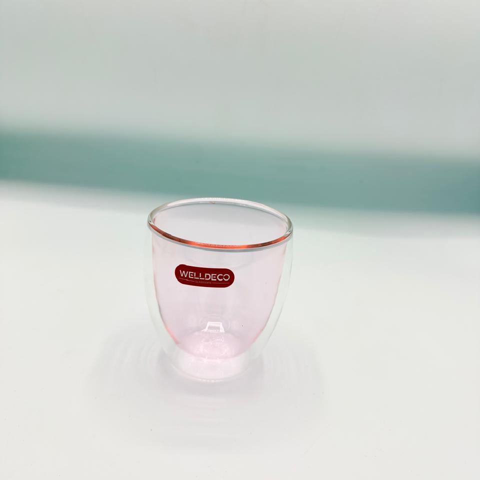 Double Wall Glass Cups (78-26) – Handleless Insulated Colored Mugs