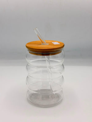 Glass Sipper With Bamboo Lid