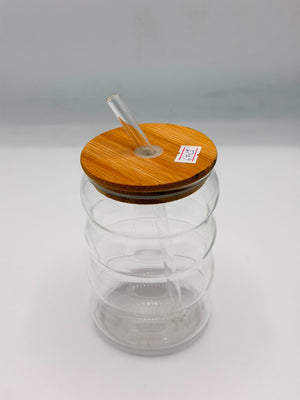 Glass Sipper With Bamboo Lid