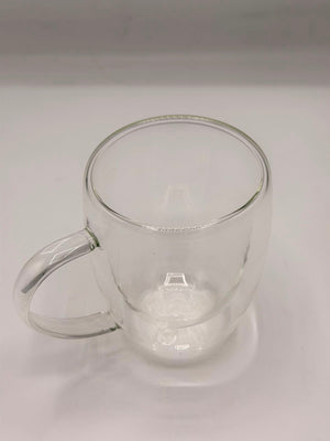 Double Wall Glass Mug 350ML – Heat Resistant Tea & Coffee Cup