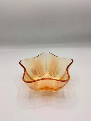 Amber Glass Dessert Bowls (8-5) – 7-Piece Star-Shaped Fruit & Ice Cream Dishes