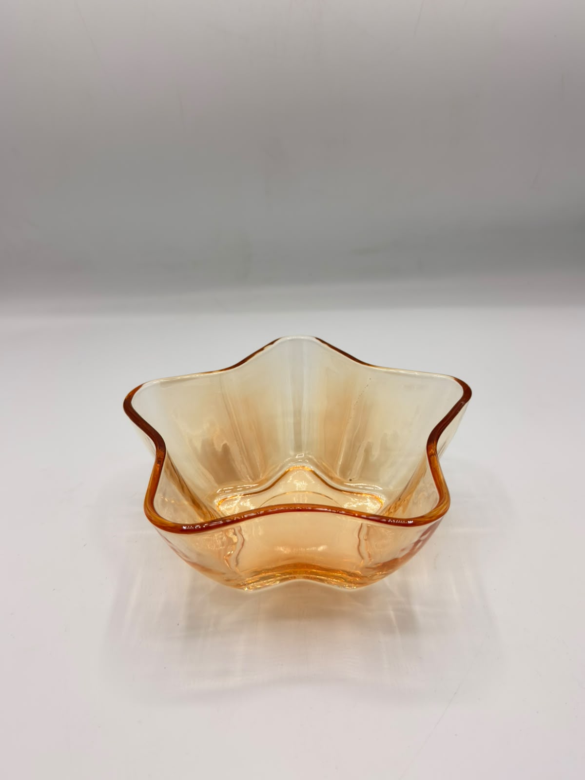 Amber Glass Dessert Bowls (8-5) – 7-Piece Star-Shaped Fruit & Ice Cream Dishes