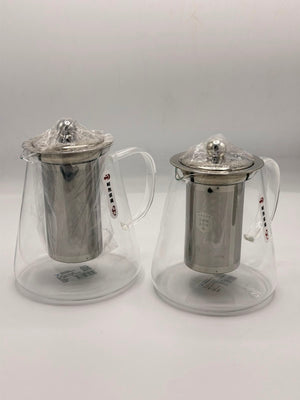 Glass Teapot (8-7) – Heat-Resistant Glass Kettle with Stainless Steel Strainer