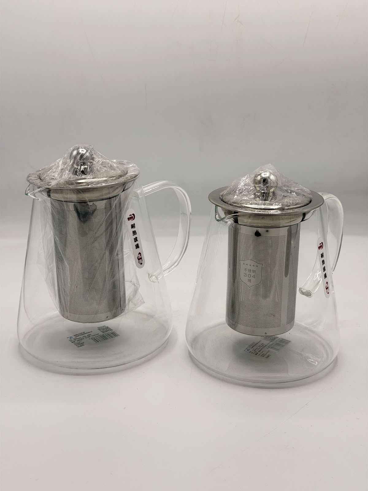 Glass Teapot (8-7) – Heat-Resistant Glass Kettle with Stainless Steel Strainer