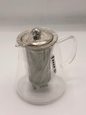 Glass Teapot (8-7) – Heat-Resistant Glass Kettle with Stainless Steel Strainer