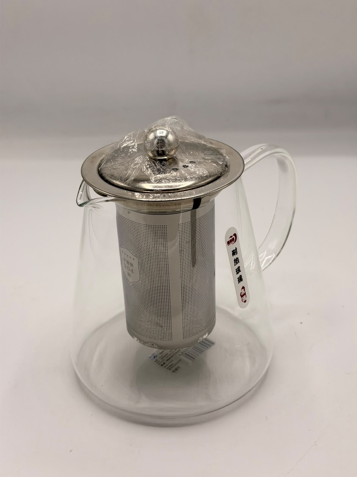 Glass Teapot (8-7) – Heat-Resistant Glass Kettle with Stainless Steel Strainer