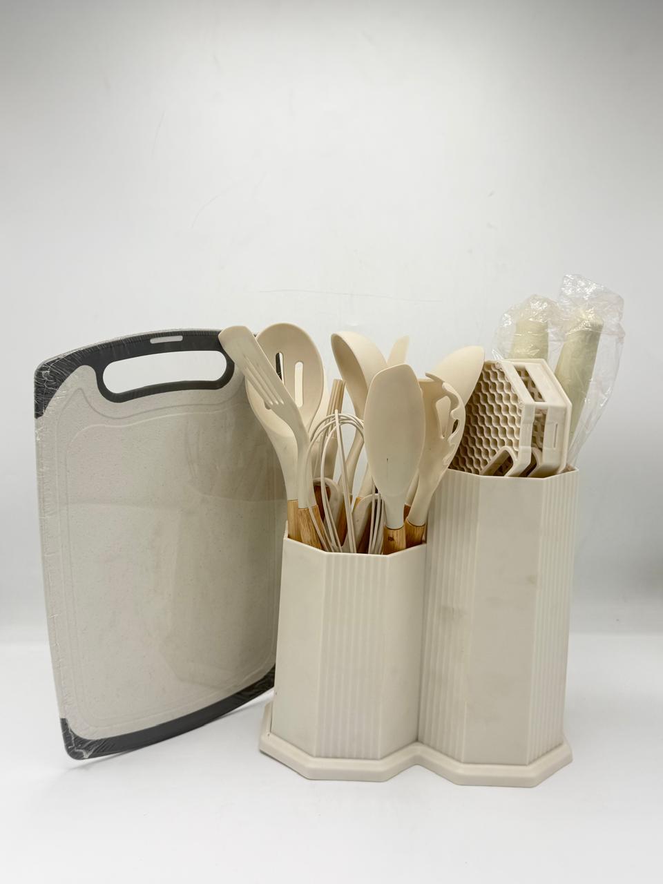 Knife Set with Silicone Utensil 19 Pcs Set – Complete Kitchen Knife & Tool Kit