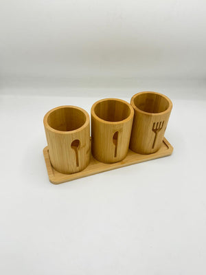 Bamboo Cutlery Holder Set 7-37