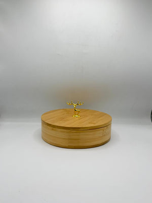 Eco-Friendly Bamboo Round Fruit Plate with Lid (7-31) –