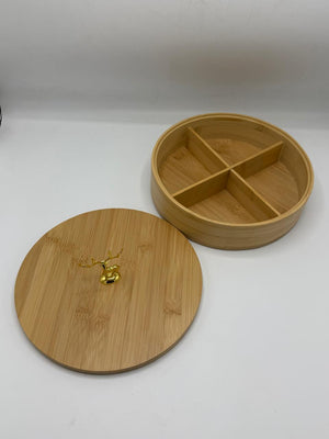 Eco-Friendly Bamboo Round Fruit Plate with Lid (7-31) –