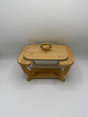 Bamboo & Glass Rectangular Salad Bowl with Lid (7-30)