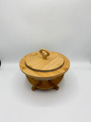 Eco-Friendly Bamboo & Glass Vegetable Bowl (7-29)
