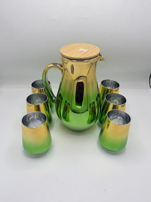 Glass Jugs Set Bamboo Lid 17-16`