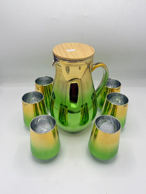 Glass Jugs Set Bamboo Lid 17-16`