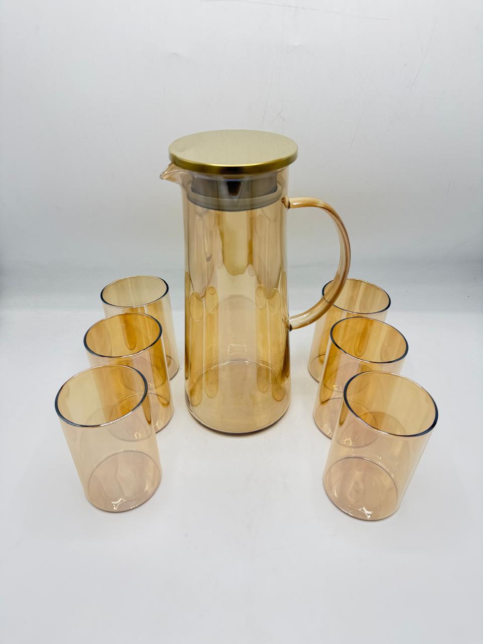 Unique Glass Jug Water Teapot Large Beverage Pitcher With Lid And Handle
