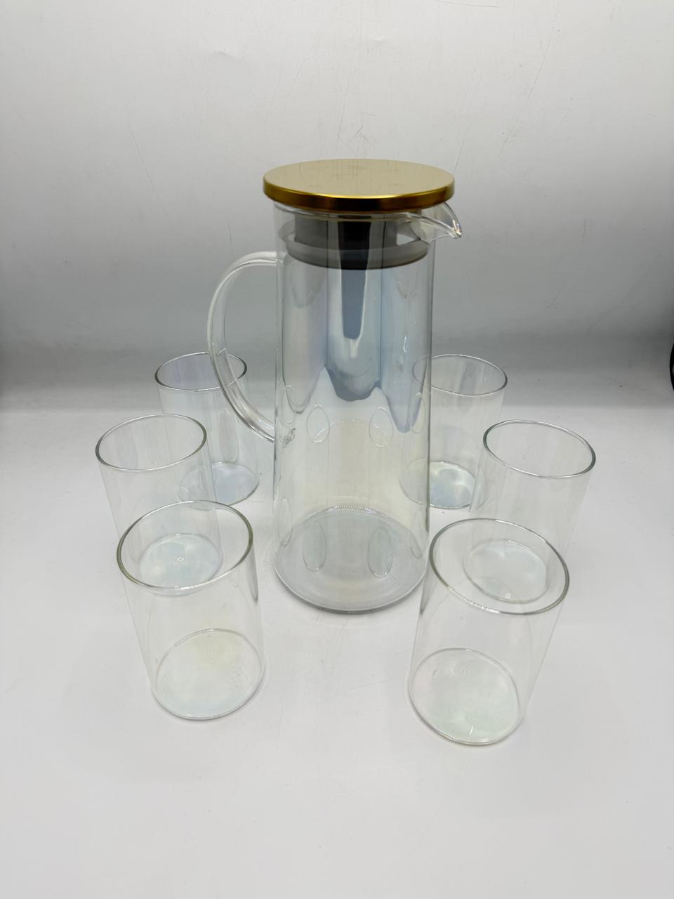 Unique Glass Jug Water Teapot Large Beverage Pitcher With Lid And Handle