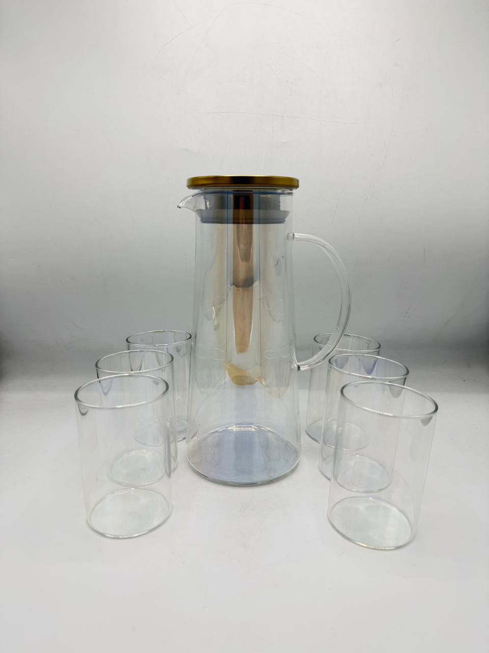 Unique Glass Jug Water Teapot Large Beverage Pitcher With Lid And Handle