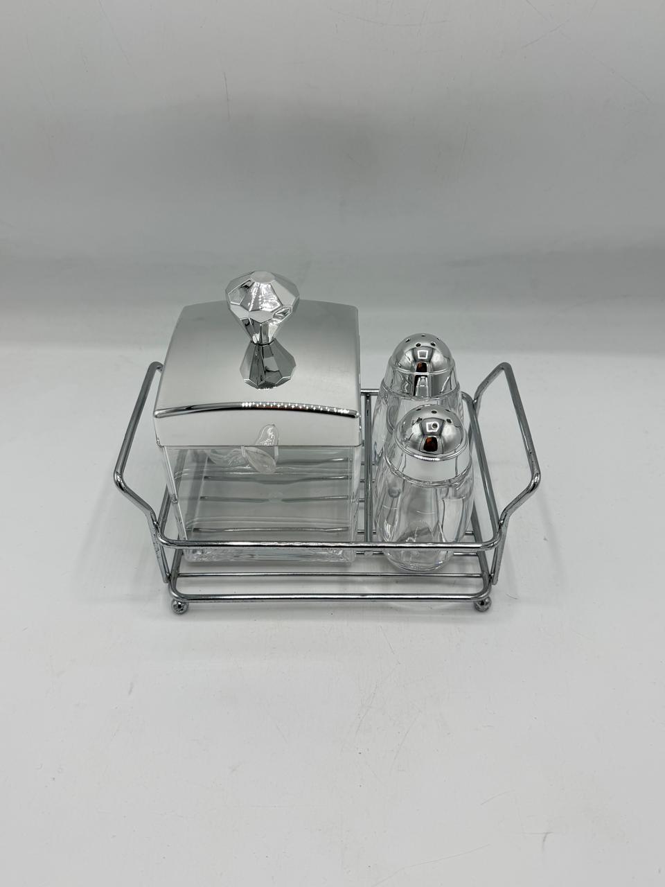Sugar Pot & Pepper Bottles - 3 Piece Set