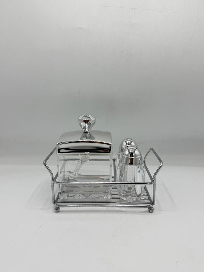 Sugar Pot & Pepper Bottles - 3 Piece Set