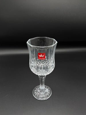 Diamond Cut Gold Rim Wine Goblet Set – 6 Piece Stemmed Glasses (72-11)